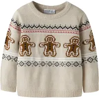 Name it Neulepaita 'NMNRISMAS' tummansininen / karamelli / beigenharmaa / valkoinen