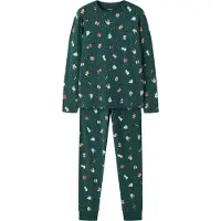 Name it Nknvismas Ls Nightset - Green - 146