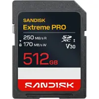 SanDisk extreme pro sd uhs-i 512gb sd 250mb/s read / 170mb/s write
