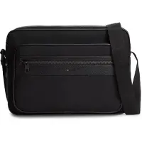 Tommy Hilfiger Olkalaukku 'Logo Mixed Texture Messenger' musta