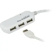 Aten aktiv USB 2.0 förlängningskabel med 4-ports hubb, 12m