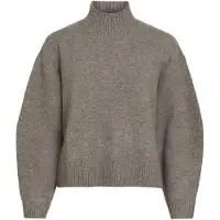Vila Visia L/S High Neck Knit Pullover-Noos - Grey - XS