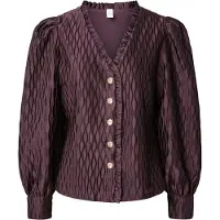 Y.A.S Yasripple Ls V-Neck Shirt S. Noos - Purple - 40