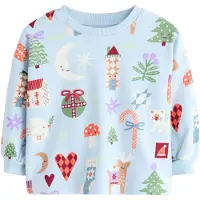 Next Paita 'Christmas' pastellinsininen / vihreä / punainen / valkoinen