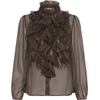 St. Tropez Liljasz Crinkle Ls Shirt - Brown - M