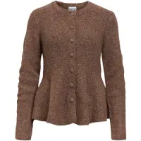 Object Objsaggia Re Ls Peplum Knit Cardigan Div - Brown - S