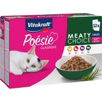 Vitakraft Poésie Classique 12 x 85 g Kissan lihakastikelajitelma