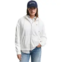 Gant for woman. 4201412 Shield hooded zip hoodie white (M), Casual, Cotton