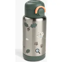 Done by Deer Insulated Straw Bottle Tiny Trails Green 340 Ml Green One Size Vihreä One Size Pojat, Tytöt