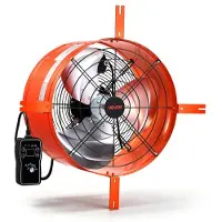 Vevor -päätytuuletin, 40,6 cm:n ullakkotuuletin, poistoilmapuhallin, 2940 CFM, termostaatti, jäähdytys ja ilmanvaihto kotiin, autotalliin, varastoon, työpajaan, hiiliteräskotelo kiinnitystelineillä ja