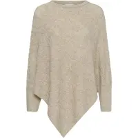 Cream Crelsie Knit Poncho - Beige - ONE SIZE