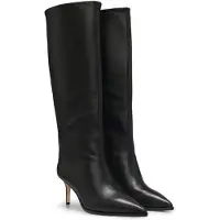 BOSS for woman. 50573044 Miah boots in black (40), Leather, 5 to 8 cm, Zip, Casual, Classic