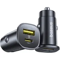 Baseus GoTrip USB-C / USB-A 30W autolaturi - musta