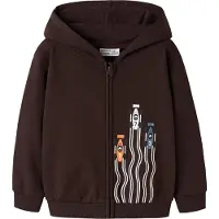 Name it -Nmmvoltinus Nreg Sweat Card Wh Bru - Brown - 92