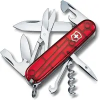 Victorinox Climber, Swiss pocket knife, transparant red
