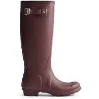Hunter for woman. WFT1000RMA Burgundy Original Tall Wellington rain boots (37), Flat, None, Casual, Maroon, PVC