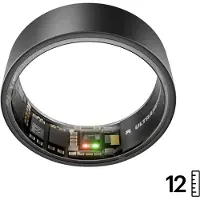 Ultrahuman Išmanusis laikrodis Ring Air - Älykäs rengas naisille ja miehille - Unen ja kuntoilun seuranta Wearable - Syke - Smart Ring Mat Pilkas Dydis 12