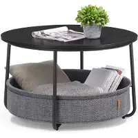 Songmics Sohvapöytä 75x45cm, musta/harmaa