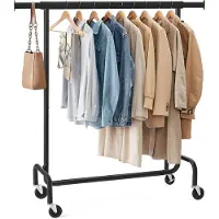 Songmics Vaateteline pyörillä, musta HSR011B01