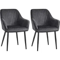 Songmics 2 ruokatuolin setti, harmaa