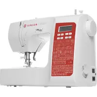SINGER SC220 -ompelukone, 200 ommelta, punainen/valkoinen