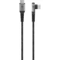 Goobay USB-C <-> USB-C - 90° - Sleeved - 0.5m - Harmaa