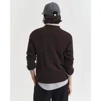Gant for woman. 4805315 Brown cable-knit sweater (XL), Casual, Wool, Classic