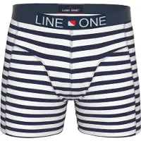 Line One Bokserishortsit 'Herren Boxershorts aus Baumwolle' laivastonsininen / valkoinen
