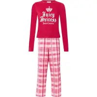 Juicy Couture Pyjama 'HEIRESS' roosa / kirkaanpunainen / valkoinen