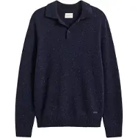 Gant Wool Blend Neps Polo - Navy - XXL