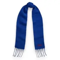 Ralph Lauren for woman. 455P18145003 Blue wool blend scarf with fringe (OSFA), Casual