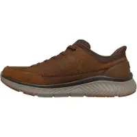 SKECHERS for man. 205656 Slip-Ins: Arch Fit Crosser - Felix brown sneakers (45), Leather, Beige, Flat, Laces, Casual