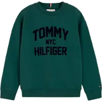 Tommy Hilfiger Collegepaita 'BRAND LOVE' smaragdi / musta