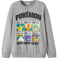 Name it Nkmstus Pokemon Sweat Bru Sky - Grey - 146-152