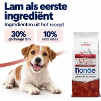 Monge BFB Dry Dog Mini Lamb 27/14,5 kuivaruoka pienille koirille, 15 kg