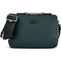Lacoste Chantaco Crossbody-laukku Nahka 20.5 cm Vihreä