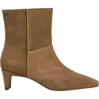 Pepe Jeans for woman. PLS500050 Brown Kiny Basic leather ankle boots (37), 5 to 8 cm, Split Leather, Zip, Casual, Classic