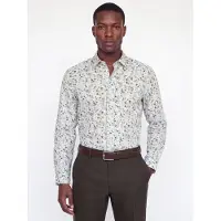 Jack & jones Premium Paita vaaleansininen / ruskea / brokadi / valkoinen