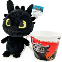 Dreamworks Kuinka kouluttaa lohikäärmeesi hampaaton muki + pehmolelu 18cm
