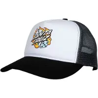 Santa Cruz Flaming Dice Dot Meshback Lippis valkoinen