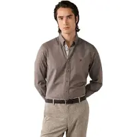 Hackett London for man. HM3010855 Taupe Multi Trim Flannel Shirt (XXL), Casual, Cotton, Long sleeve