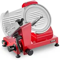 Vevor kaupallinen lihaleikkuri 340W sähköinen herkkuleikkuri 25cm terä, 300-450RPM sähköinen ruokaleikkuri, hiiliterästeräinen lihaleikkuri, 0-12mm säädettävä paksuus kaupalliseen ja kotikäyttöön