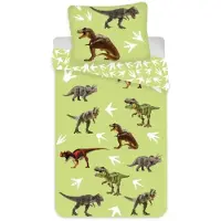 BrandMac Lasten vuodevaatesetti Dinosaur Green Child 100×135cm, 40x60 cm