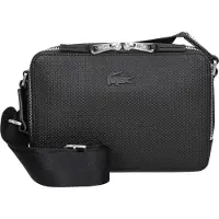 Lacoste Core Essentials Chantaco Crossbody-laukku Nahka 20.5 cm Musta