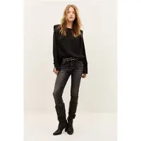 Ba&sh for woman. 1H26CADI Cadie black satin top (36), Casual, Polyester, Long sleeve