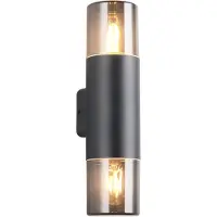 TRIO Hoosic seinävalaisin 2xE27 33cm IP44 musta
