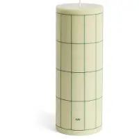 HAY Column Candle pöytäkynttilä large 25 cm Vaaleanvihreä tummanvihreällä ruutukuviolla