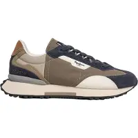 Pepe Jeans for man. PMS600034 Brown Archer Combi sneakers (43), Fabric, Flat, Laces, Casual