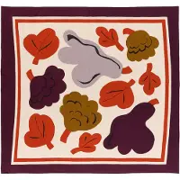 Marimekko Kukasta Kukkaan hertta Hay-plum-bronze-terracotta, 140x140 cm