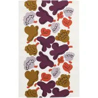Marimekko Kukasta Kukkaan keittiöpyyhe Hay-plum-bronze-terracotta, 43x70 cm